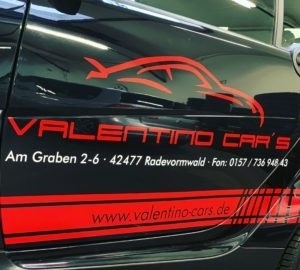 Fahrzeugbeschriftung für Valentino Car's in Radevormwald