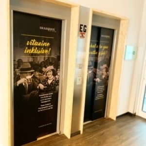 Aufzugfolierung im Holilday Inn Düsseldorf Hafen